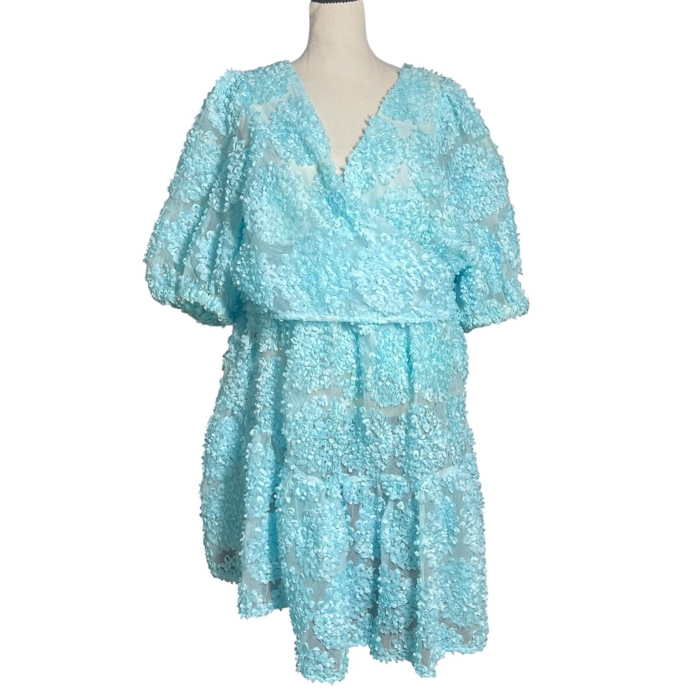 Eloquii Floral Petal Wrap Dress - Picture 1 of 6